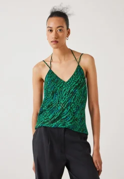 hush Tops & T-Shirts|Lexi Relaxed Print Cami Watercolour Animal Green