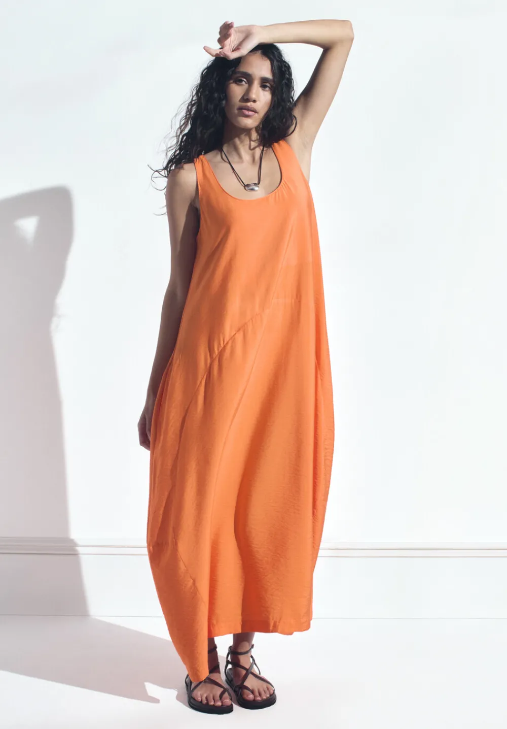 hush Dresses|Liddie Air Flow Barrel Tank Dress Bright Orange