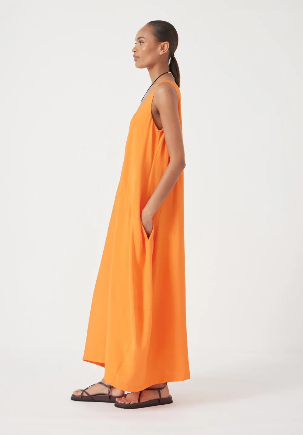 hush Dresses|Liddie Air Flow Barrel Tank Dress Bright Orange