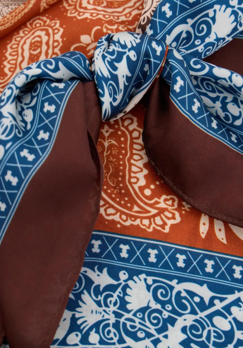 hush Scarves|Lightweight Printed Scarf Brown Mix