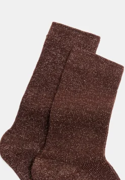 hush Socks & Tights|Lily Lurex Socks Chocolate brown