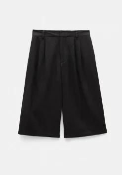 hush Shorts|Linen Blend Lya Bermuda Shorts Washed Black