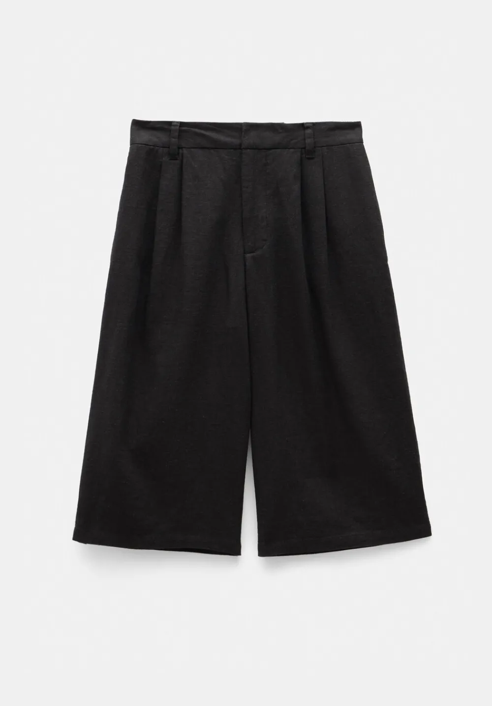 hush Shorts|Linen Blend Lya Bermuda Shorts Washed Black