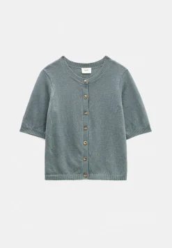 hush Tops & T-Shirts|Jumpers & Cardigans|Linen Blend Short Sleeve Cardigan Sage Green