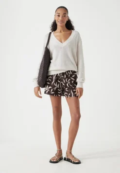 hush Jumpers & Cardigans|Linen Blend V Neck Jumper Netural