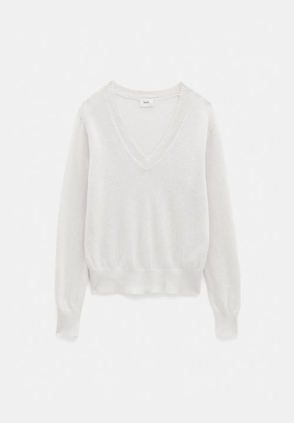 hush Jumpers & Cardigans|Linen Blend V Neck Jumper Netural