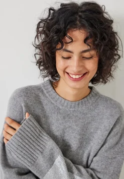 hush Jumpers & Cardigans|Livvy Merino Wool Detachable Roll Neck Jumper Mid Grey Marl