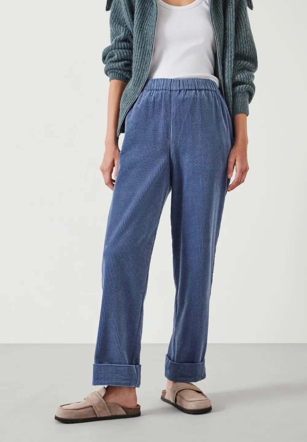 hush Joggers & Leggings|Trousers|Liza Cord Joggers Mid Blue