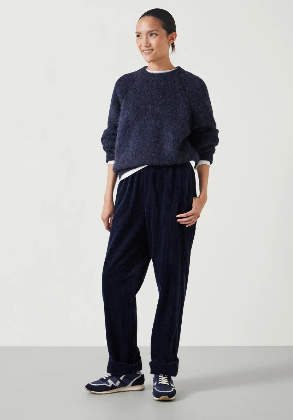 hush Joggers & Leggings|Trousers|Liza Cord Joggers Navy