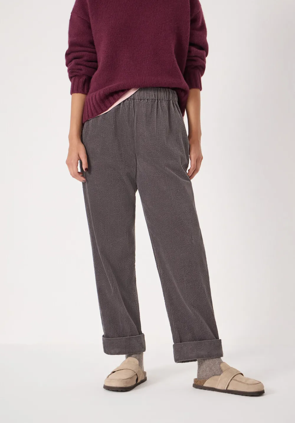 hush Joggers & Leggings|Trousers|Liza Cord Joggers Charcoal
