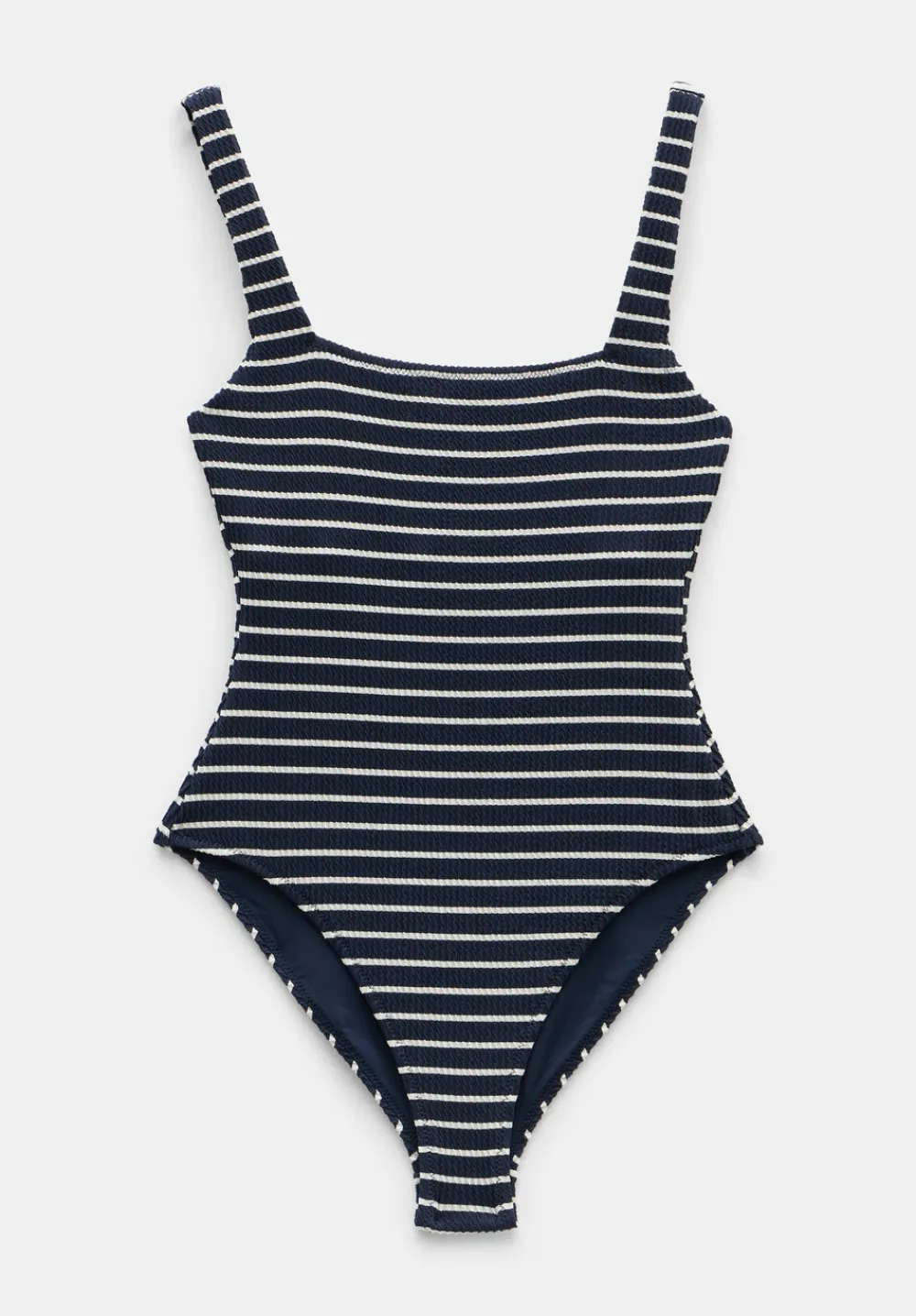 hush Swimwear & Beachwear|Lola Stripe Crinkle Scoop Swimsuit Navy/White Stripe