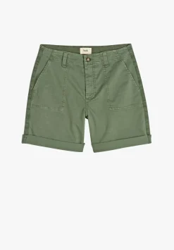 hush Shorts|Long Chino Shorts Washed Green