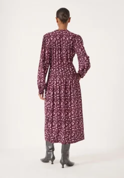 hush Dresses|Long Sleeve Air Flow Shirt Dress Ditsy Floral Purple
