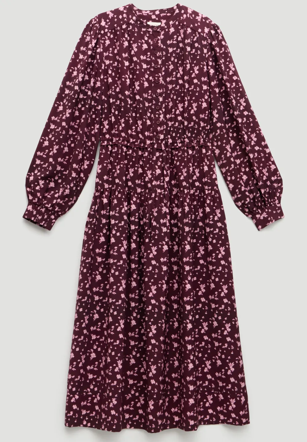 hush Dresses|Long Sleeve Air Flow Shirt Dress Ditsy Floral Purple