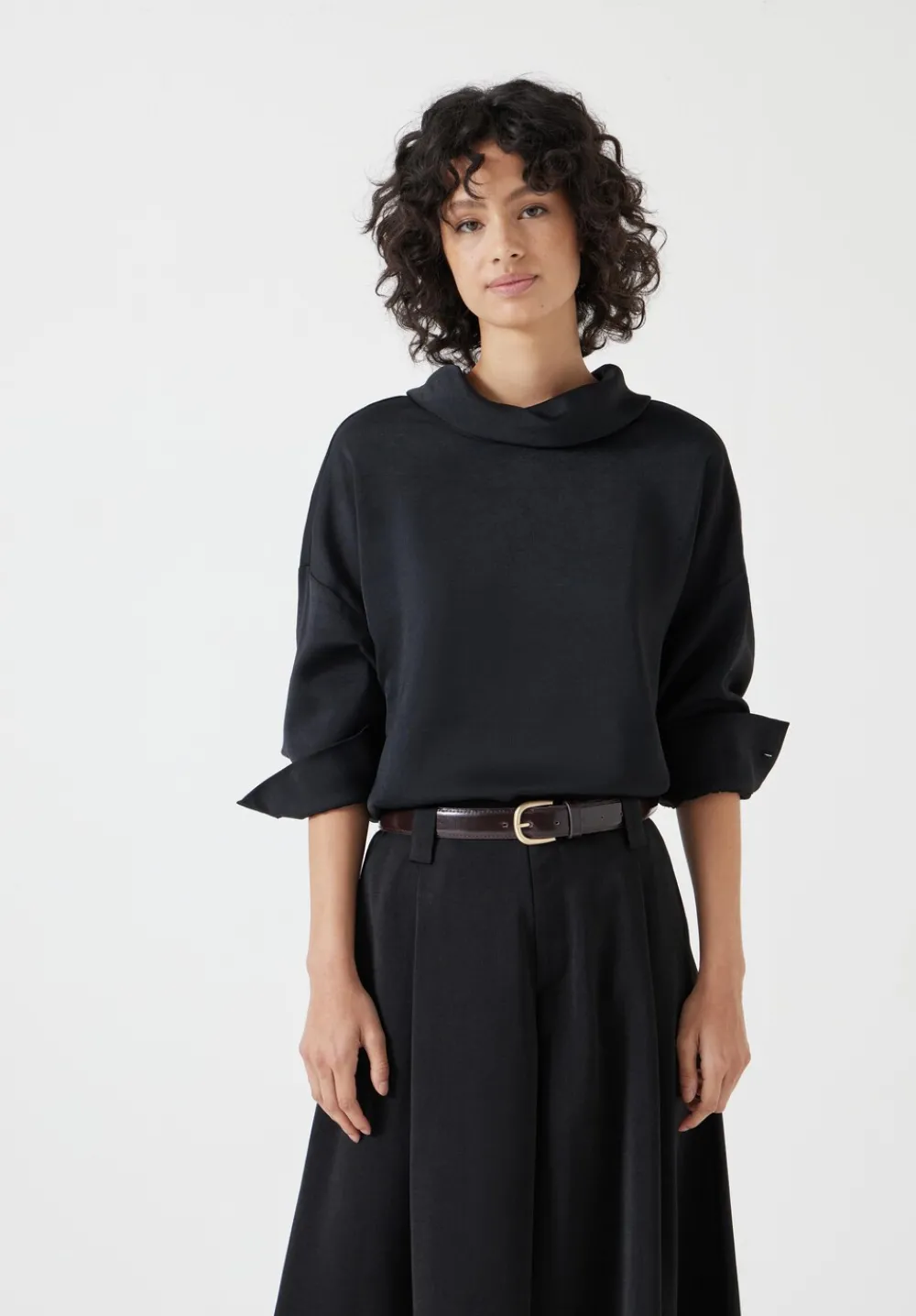 hush Shirts & Blouses|Tops & T-Shirts|Long Sleeve Cowl Neck Top Black