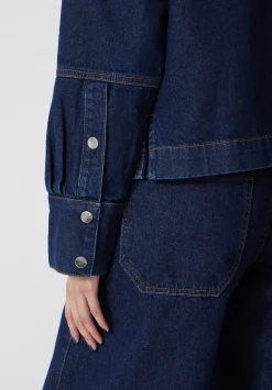 hush Shirts & Blouses|Long Sleeve Denim Top Mid Blue