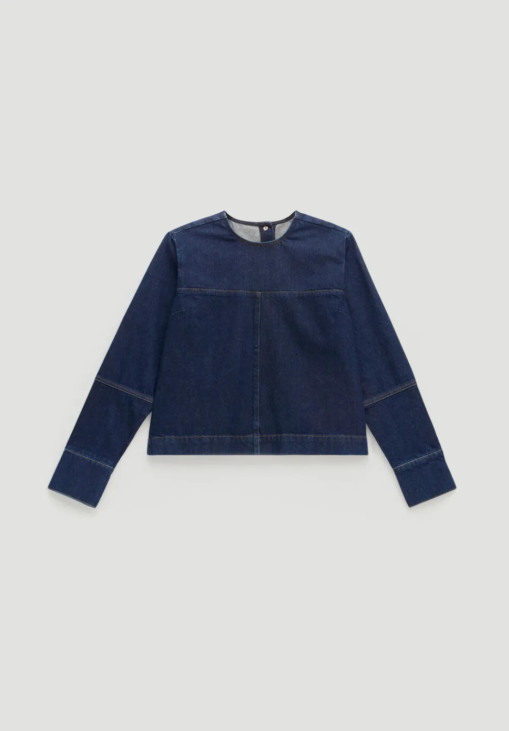 hush Shirts & Blouses|Long Sleeve Denim Top Mid Blue