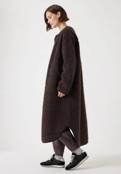hush Jackets & Coats|Longline Faux Fur Coat Chocolate brown
