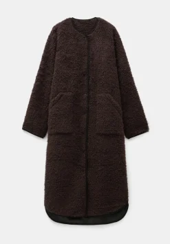 hush Jackets & Coats|Longline Faux Fur Coat Chocolate brown