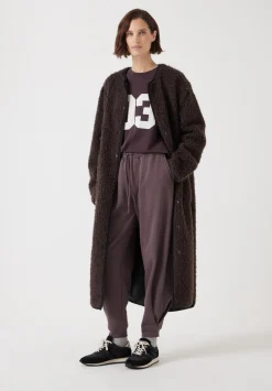 hush Jackets & Coats|Longline Faux Fur Coat Chocolate brown