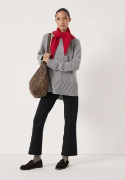 hush Jumpers & Cardigans|Longline Merino Wool Jumper Mid Grey Marl