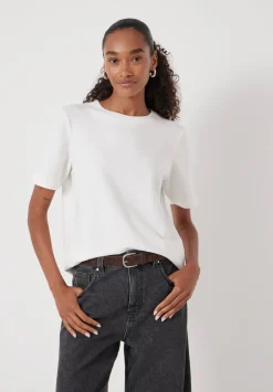 hush Tops & T-Shirts|Loopback Regular T-Shirt White