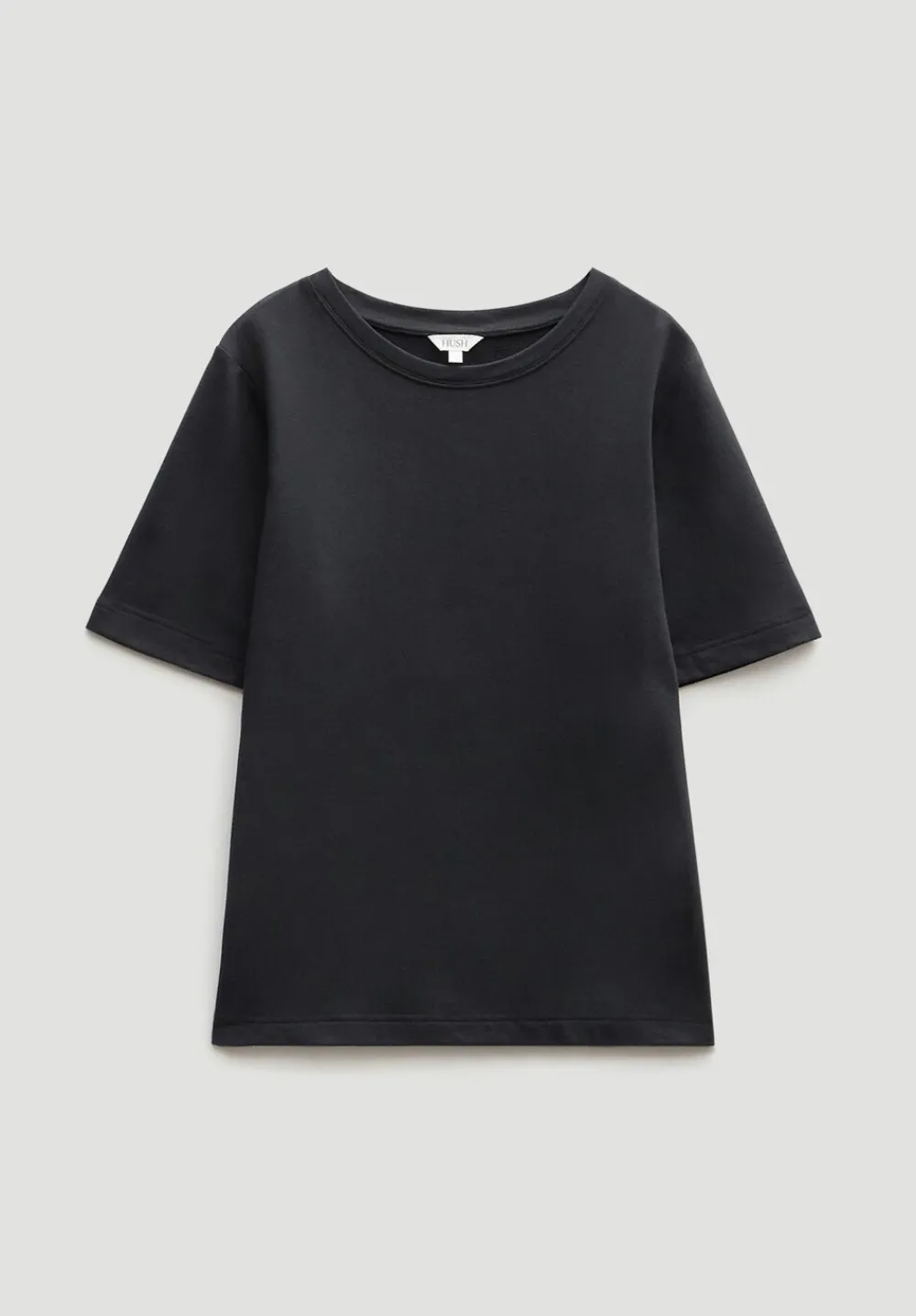 hush Tops & T-Shirts|Loopback Regular T-Shirt Black