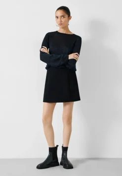 hush Jumpers & Cardigans|Lorine Metallic Crew Jumper Black/Teal Metallic