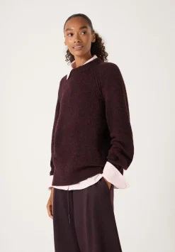 hush Jumpers & Cardigans|Lorna Relaxed Wool Blend Jumper Burgundy Red