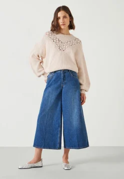 hush Jumpers & Cardigans|Louise Lace Insert Cotton Jumper Ivory