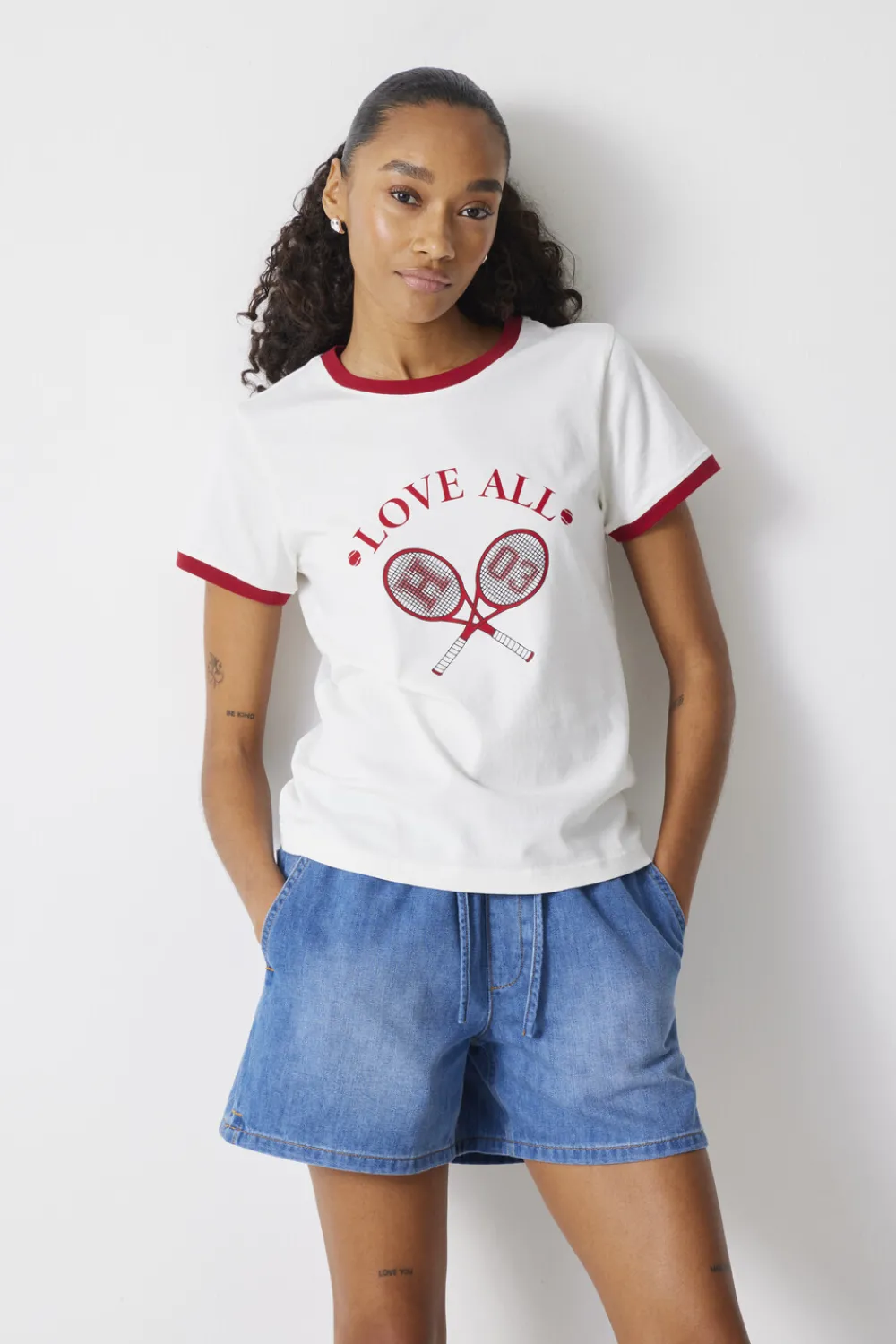 hush Tops & T-Shirts|Love All Graphic T-Shirt White