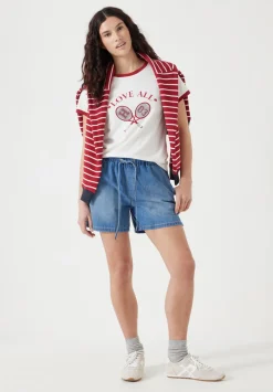 hush Tops & T-Shirts|Love All Graphic T-Shirt White