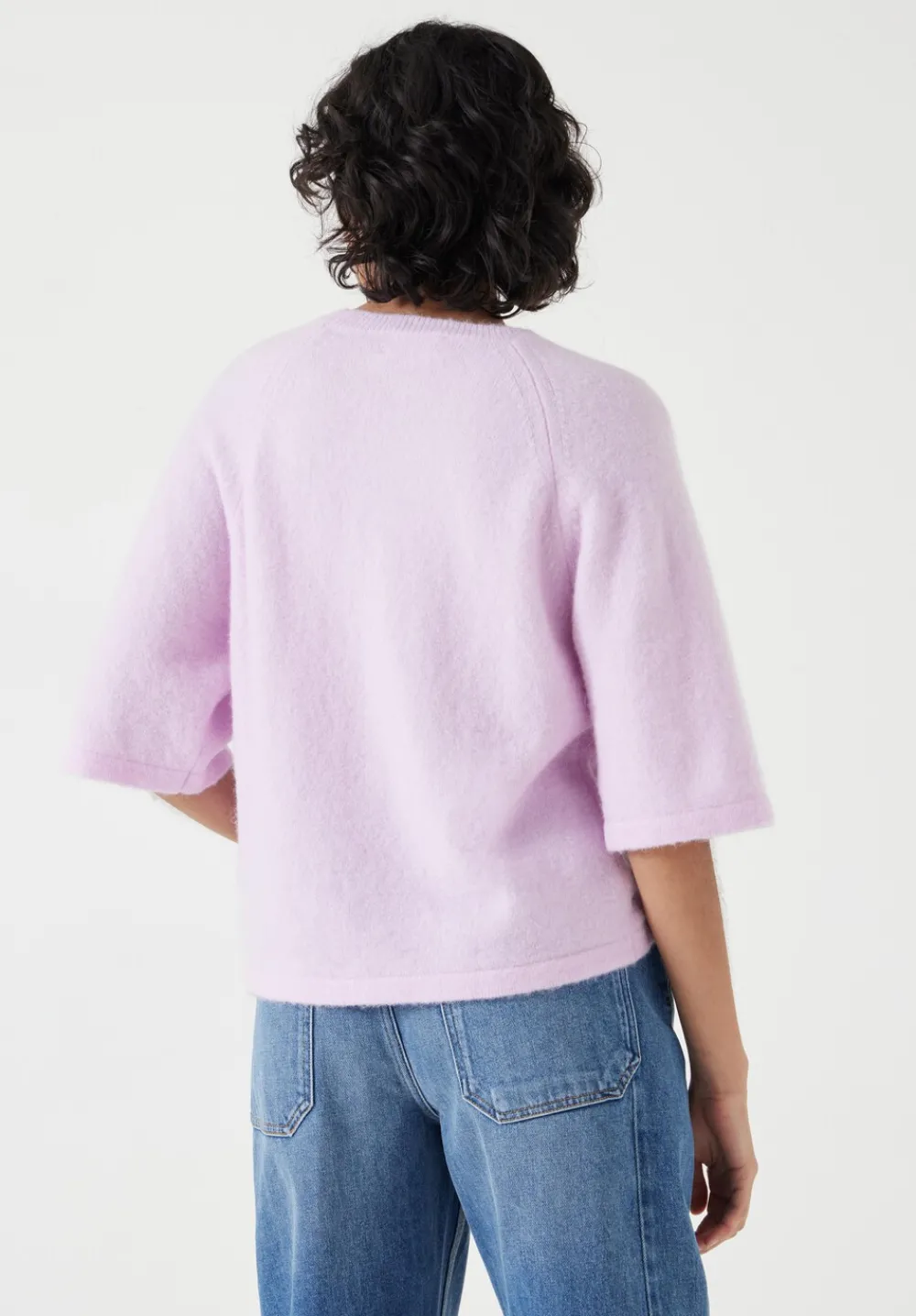 hush Tops & T-Shirts|Jumpers & Cardigans|Lucia Knitted Crew Neck T-shirt Soft Lilac