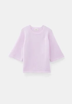 hush Tops & T-Shirts|Jumpers & Cardigans|Lucia Knitted Crew Neck T-shirt Soft Lilac