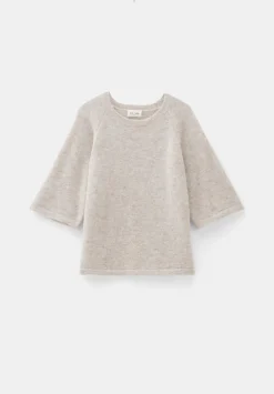 hush Tops & T-Shirts|Jumpers & Cardigans|Lucia Knitted Crew Neck T-shirt Oatmeal