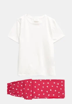 hush Pyjamas & Nightwear|Lucy Cotton Viscose T-Shirt Pyjama Set Red Mix Stripe