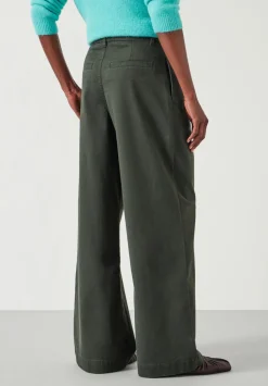 hush Trousers|Lya Cotton Chino Trouser Dark Khaki