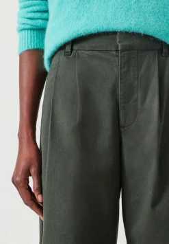 hush Trousers|Lya Cotton Chino Trouser Dark Khaki