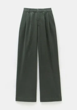 hush Trousers|Lya Cotton Chino Trouser Dark Khaki