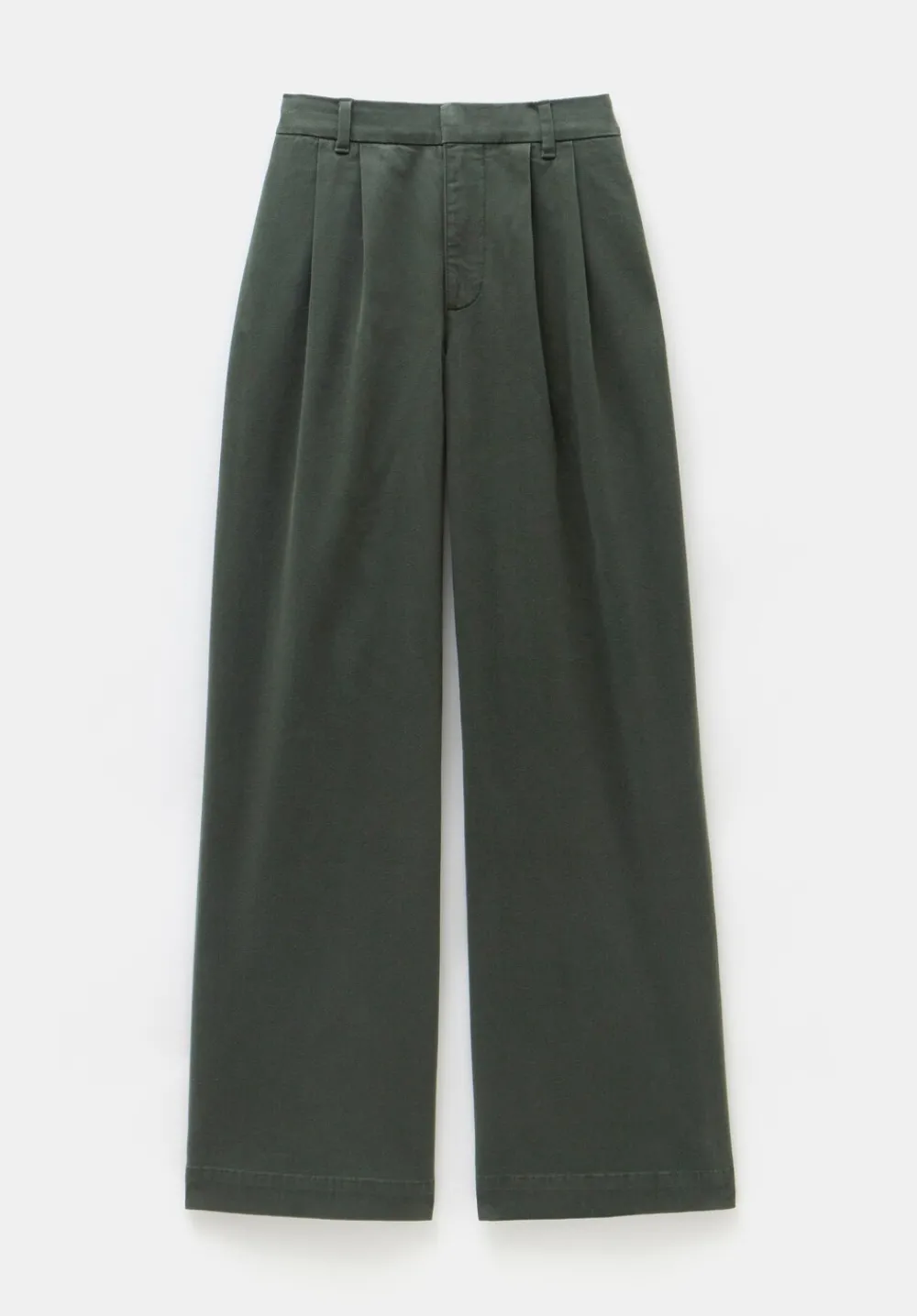 hush Trousers|Lya Cotton Chino Trouser Dark Khaki