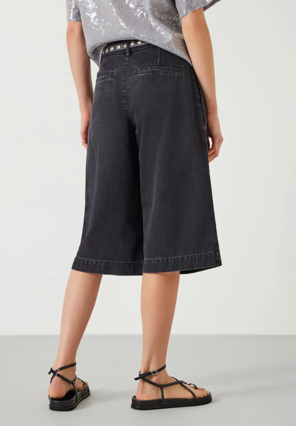 hush Shorts|Jeans|Lya Cropped Denim Bermuda Shorts Washed Black