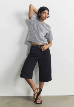 hush Shorts|Jeans|Lya Cropped Denim Bermuda Shorts Washed Black