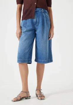 hush Shorts|Trousers|Lya Cropped Denim Bermuda Shorts Mid Denim Wash
