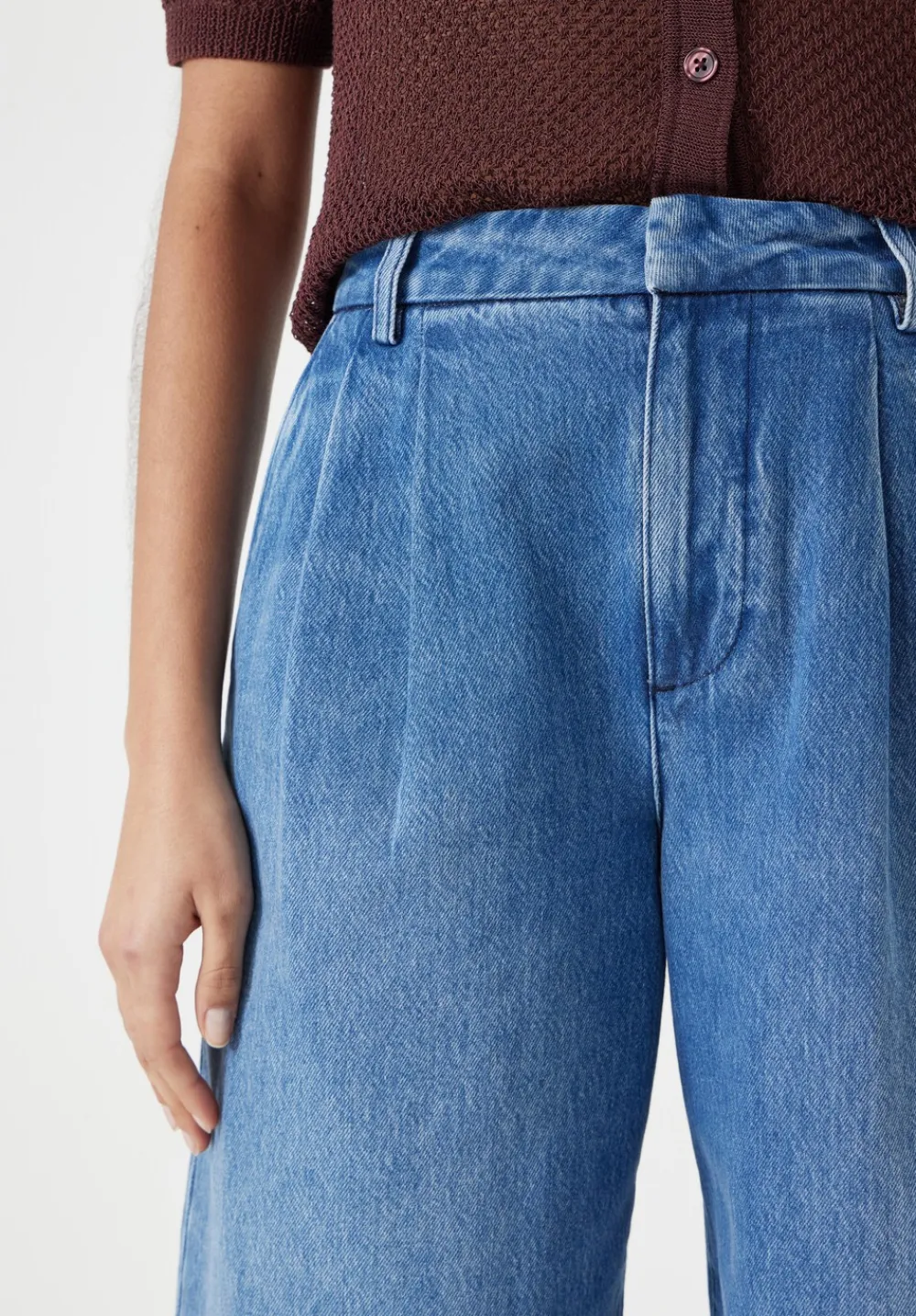 hush Shorts|Trousers|Lya Cropped Denim Bermuda Shorts Mid Denim Wash