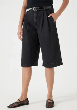 hush Shorts|Trousers|Lya Cropped Denim Bermuda Shorts Washed Black