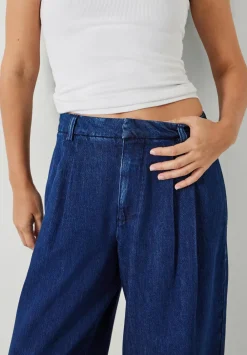 hush Jeans|Trousers|Lya Pleated Wide Leg Jeans Indigo Rinse Wash