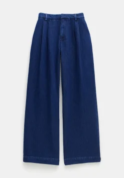 hush Jeans|Trousers|Lya Pleated Wide Leg Jeans Indigo Rinse Wash