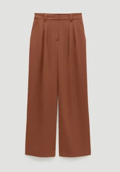 hush Trousers|Lya Satin Twill Wide Leg Trousers Toffee Brown