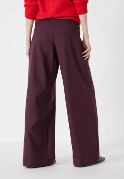 hush Trousers|Lya Wool Blend Wide Leg Trousers Winetasting