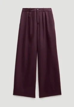 hush Trousers|Lya Wool Blend Wide Leg Trousers Winetasting